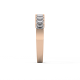 Half Eternity Wedding Band with 1.42 TCW Emerald Cut Moissanite – Yellow, White, or Rose Gold