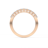 Half Eternity Wedding Band with 1.42 TCW Emerald Cut Moissanite – Yellow, White, or Rose Gold