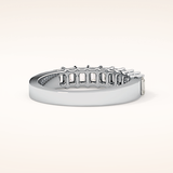 1.42 TCW Emerald Shaped Moissanite Half Eternity Wedding Band
