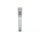 Half Eternity Wedding Band with 1.42 TCW Emerald Cut Moissanite – Yellow, White, or Rose Gold
