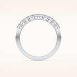 1.42 TCW Emerald Shaped Moissanite Half Eternity Wedding Band