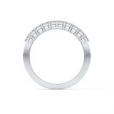 Half Eternity Wedding Band with 1.42 TCW Emerald Cut Moissanite – Yellow, White, or Rose Gold