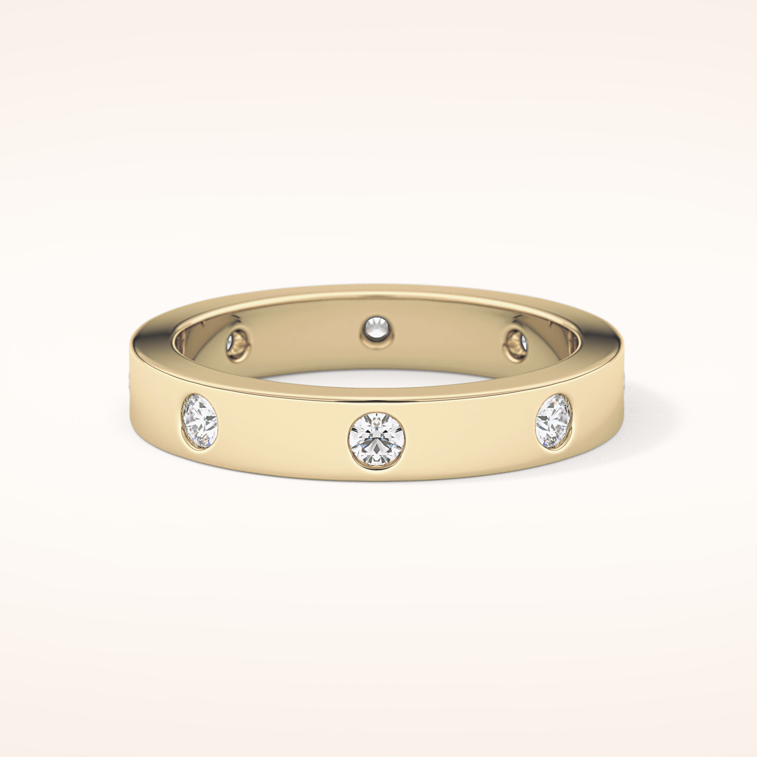0.59 TCW Round Shaped Moissanite Dainty Wedding Band