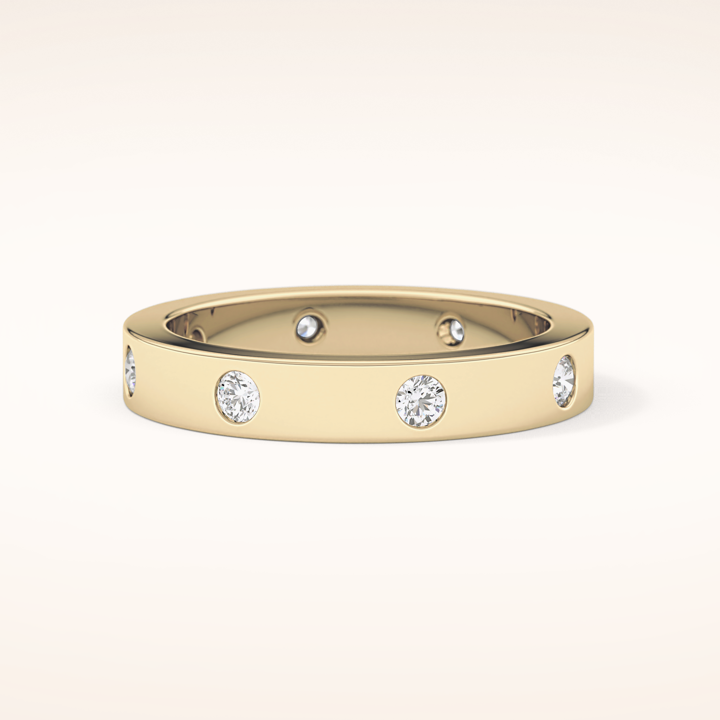 0.59 TCW Round Shaped Moissanite Dainty Wedding Band
