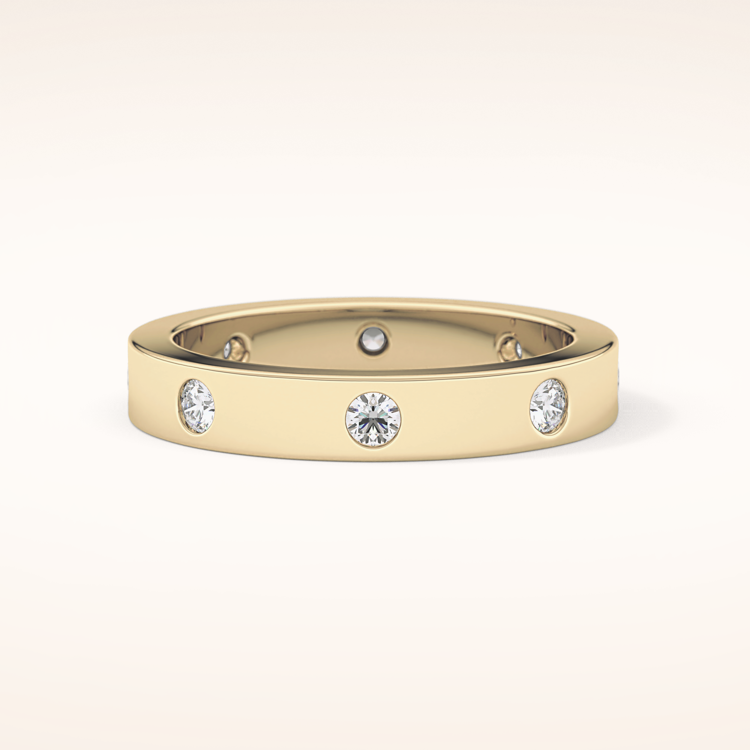 0.59 TCW Round Shaped Moissanite Dainty Wedding Band