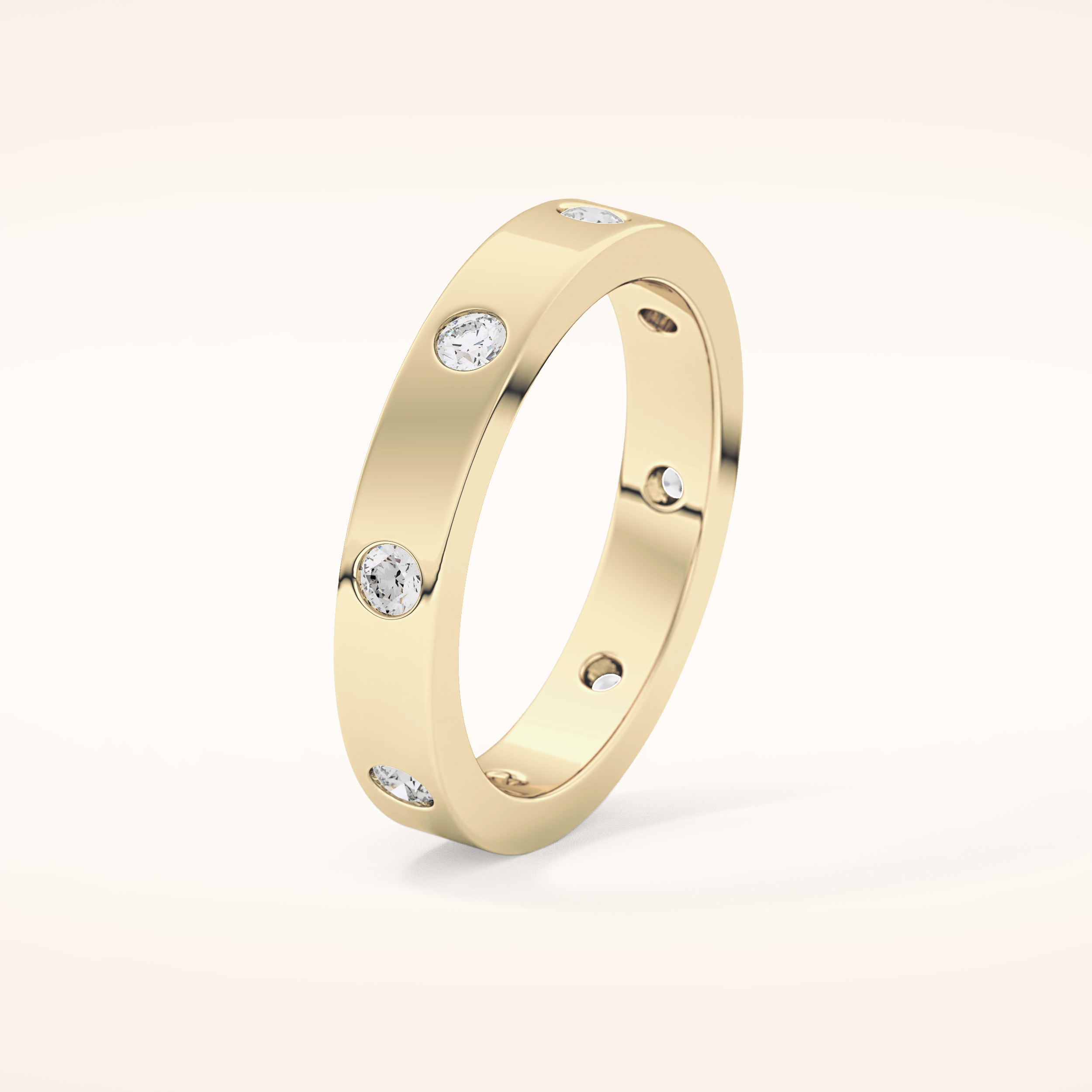 0.59 TCW Round Shaped Moissanite Dainty Wedding Band