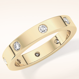 0.59 TCW Round Shaped Moissanite Dainty Wedding Band