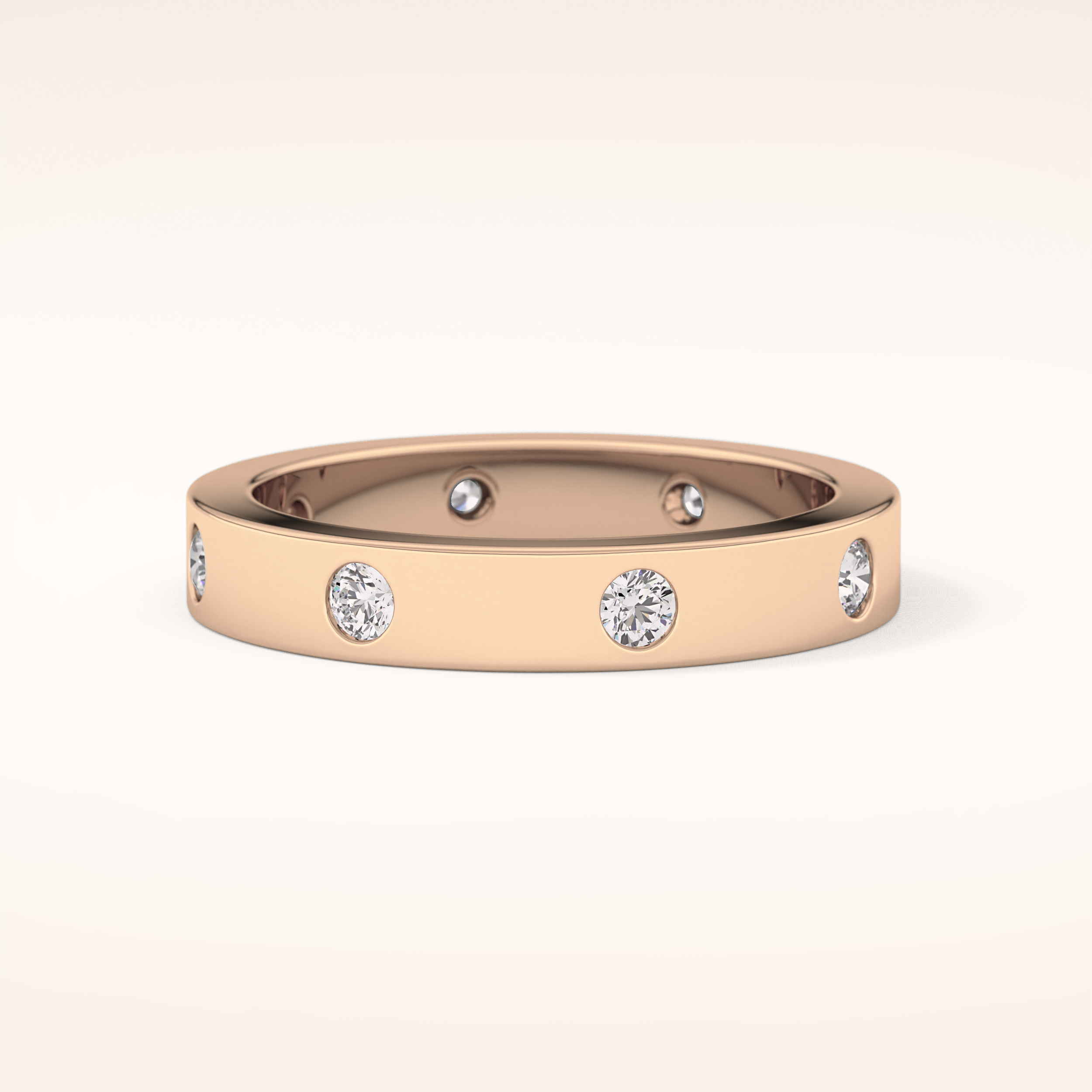 0.59 TCW Round Shaped Moissanite Dainty Wedding Band