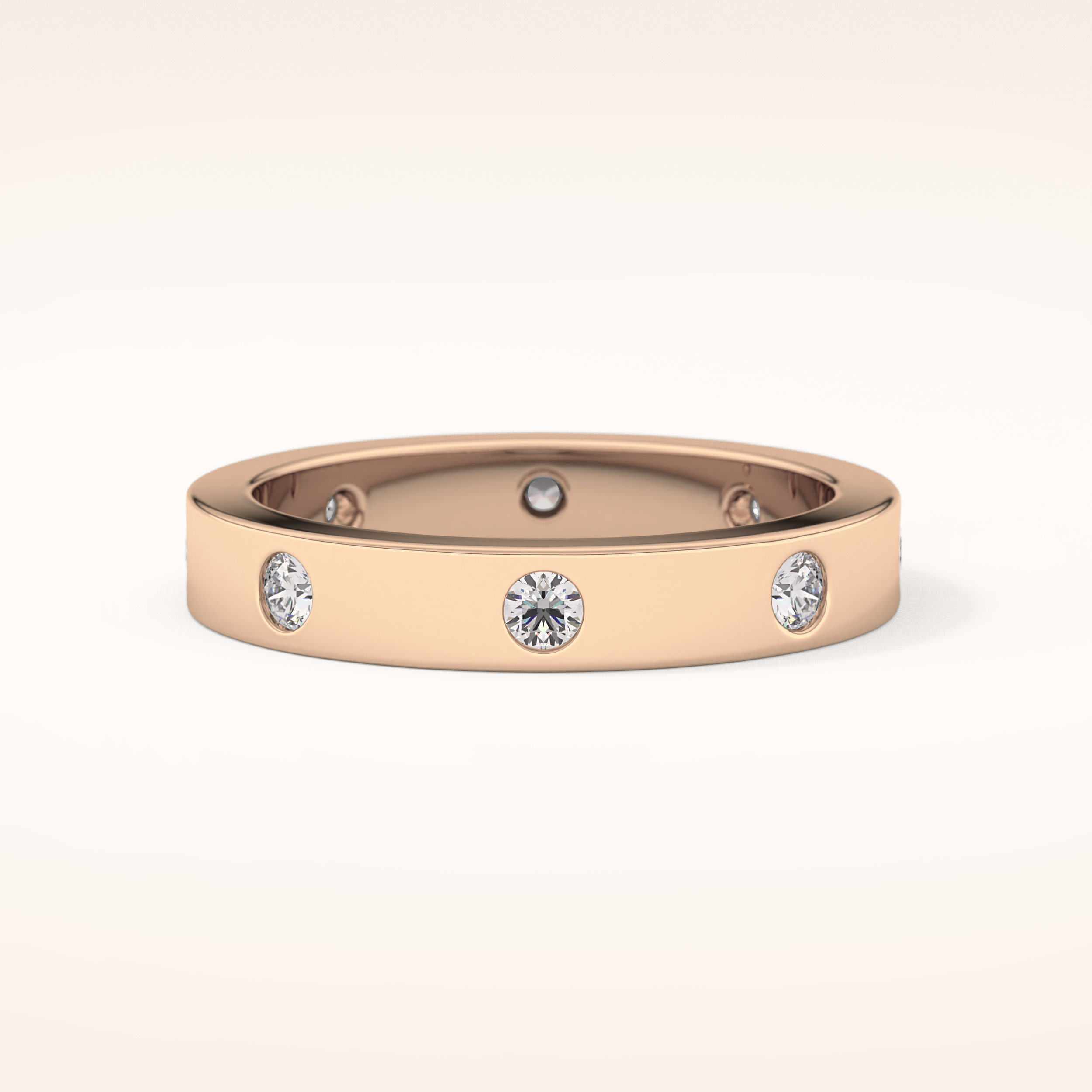 0.59 TCW Round Shaped Moissanite Dainty Wedding Band