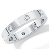 Full Eternity Dainty Wedding Band with 0.59 TCW Round Cut Moissanite – Yellow, White, or Rose Gold