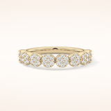 0.46 TCW Round Shaped Moissanite Half Eternity Wedding Band