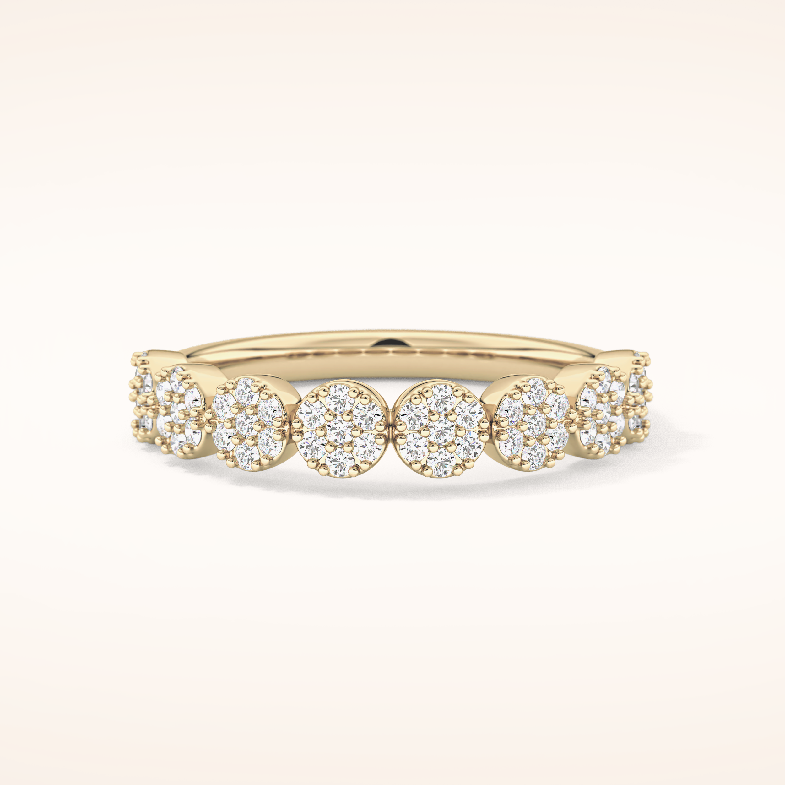0.46 TCW Round Shaped Moissanite Half Eternity Wedding Band