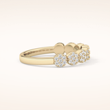 0.46 TCW Round Shaped Moissanite Half Eternity Wedding Band