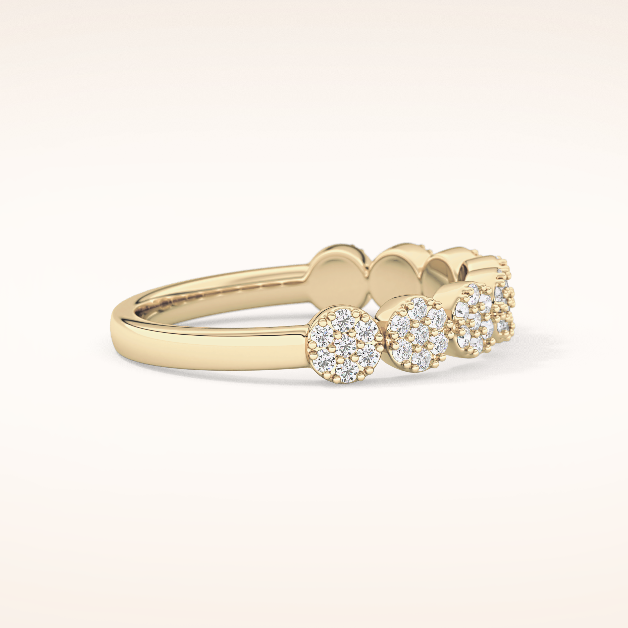 0.46 TCW Round Shaped Moissanite Half Eternity Wedding Band