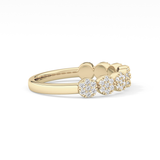 Half Eternity Wedding Band with 0.46 TCW Round Cut Moissanite – Yellow, White, or Rose Gold