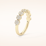 0.46 TCW Round Shaped Moissanite Half Eternity Wedding Band