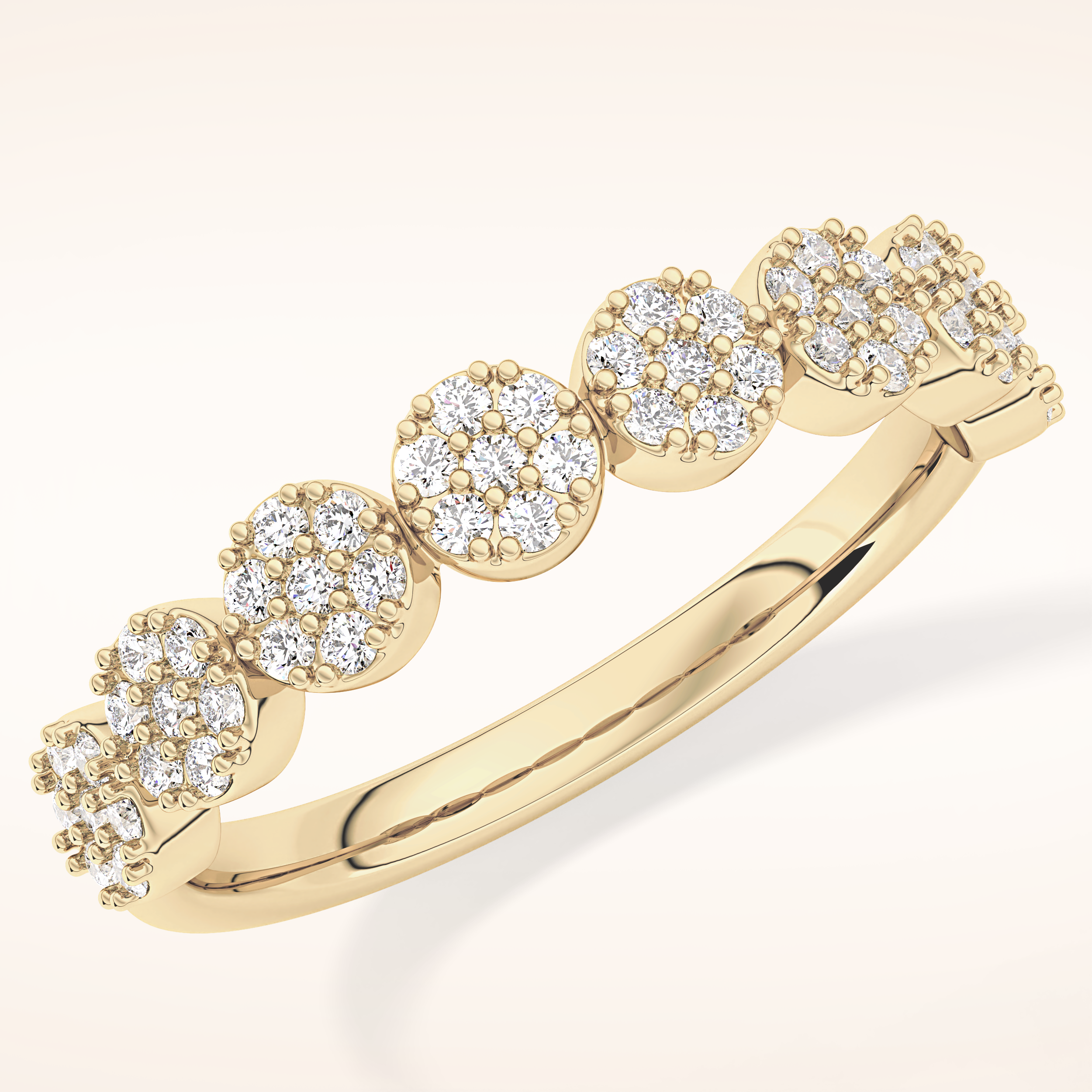 0.46 TCW Round Shaped Moissanite Half Eternity Wedding Band