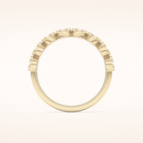 0.46 TCW Round Shaped Moissanite Half Eternity Wedding Band