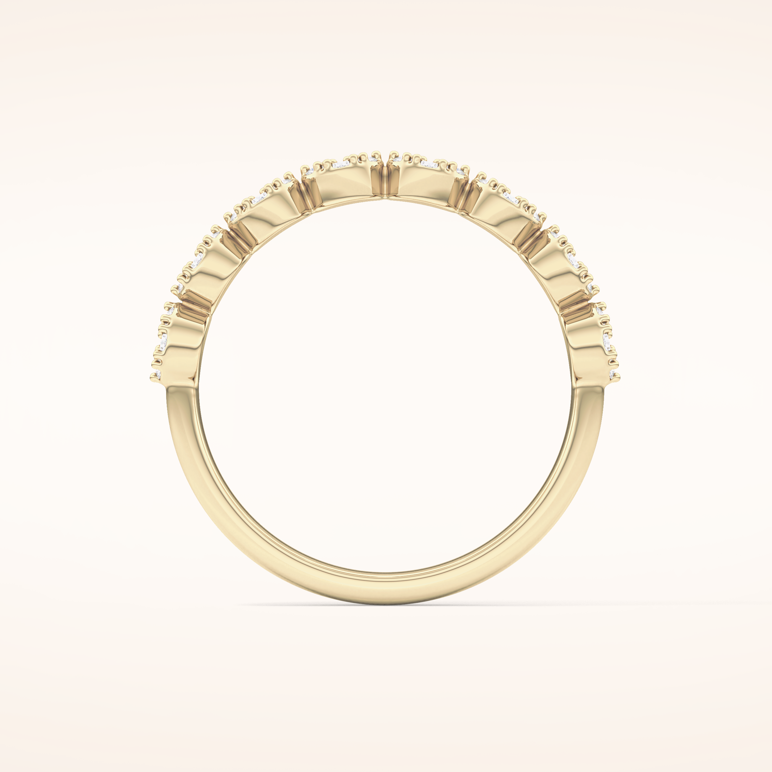 0.46 TCW Round Shaped Moissanite Half Eternity Wedding Band
