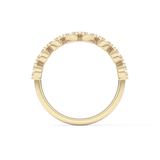 Half Eternity Wedding Band with 0.46 TCW Round Cut Moissanite – Yellow, White, or Rose Gold