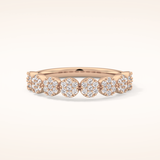 0.46 TCW Round Shaped Moissanite Half Eternity Wedding Band