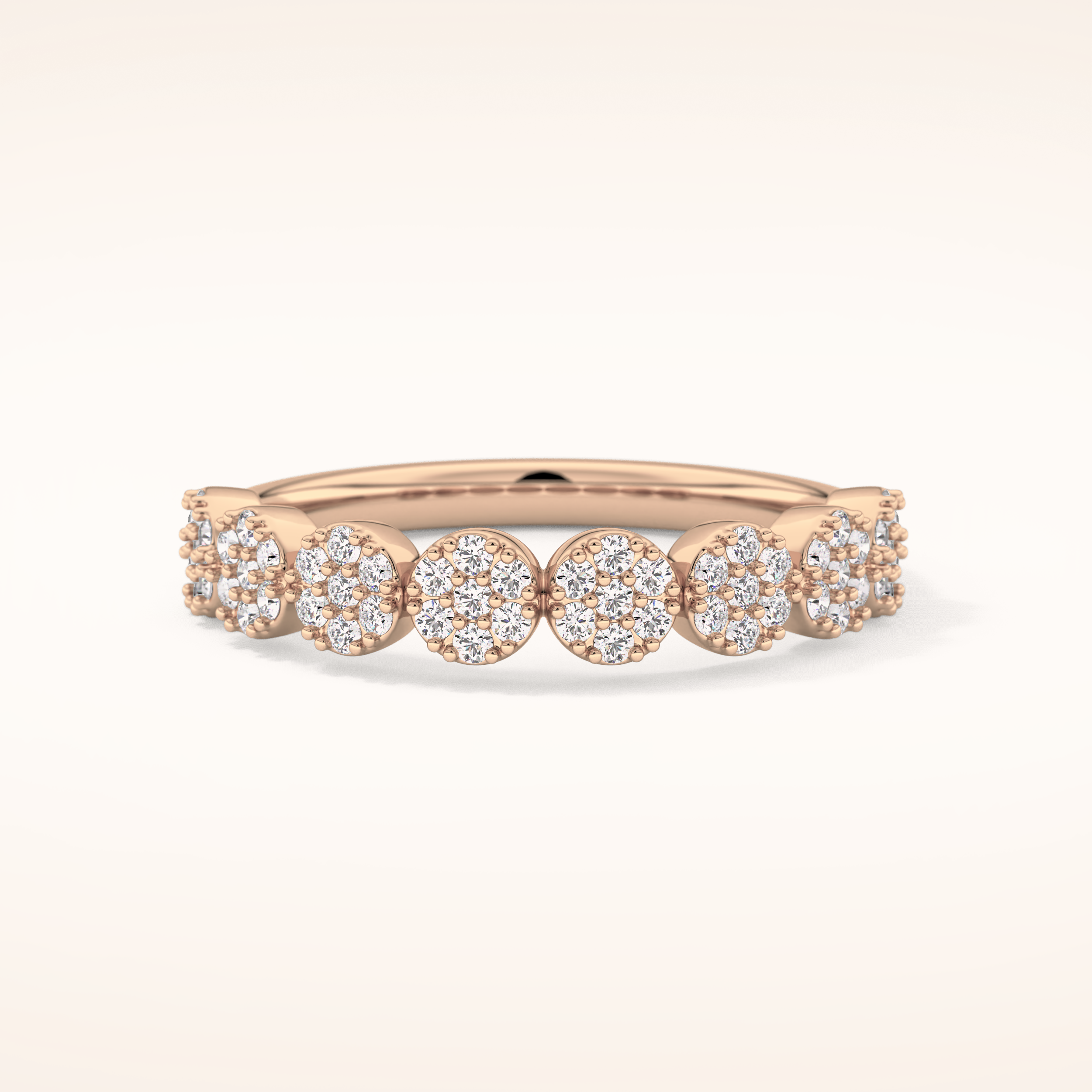 0.46 TCW Round Shaped Moissanite Half Eternity Wedding Band