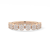 Half Eternity Wedding Band with 0.46 TCW Round Cut Moissanite – Yellow, White, or Rose Gold