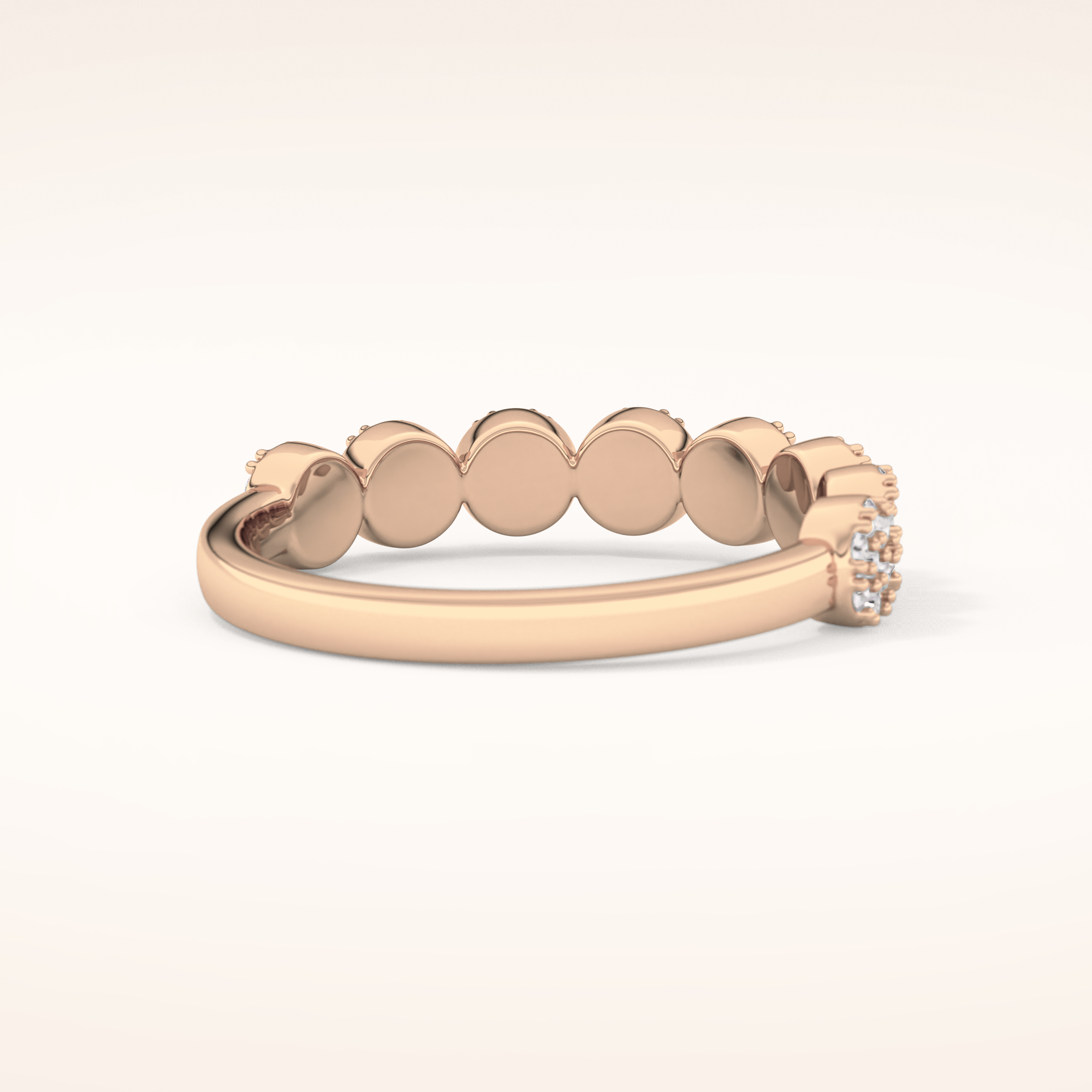 0.46 TCW Round Shaped Moissanite Half Eternity Wedding Band