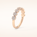 0.46 TCW Round Shaped Moissanite Half Eternity Wedding Band