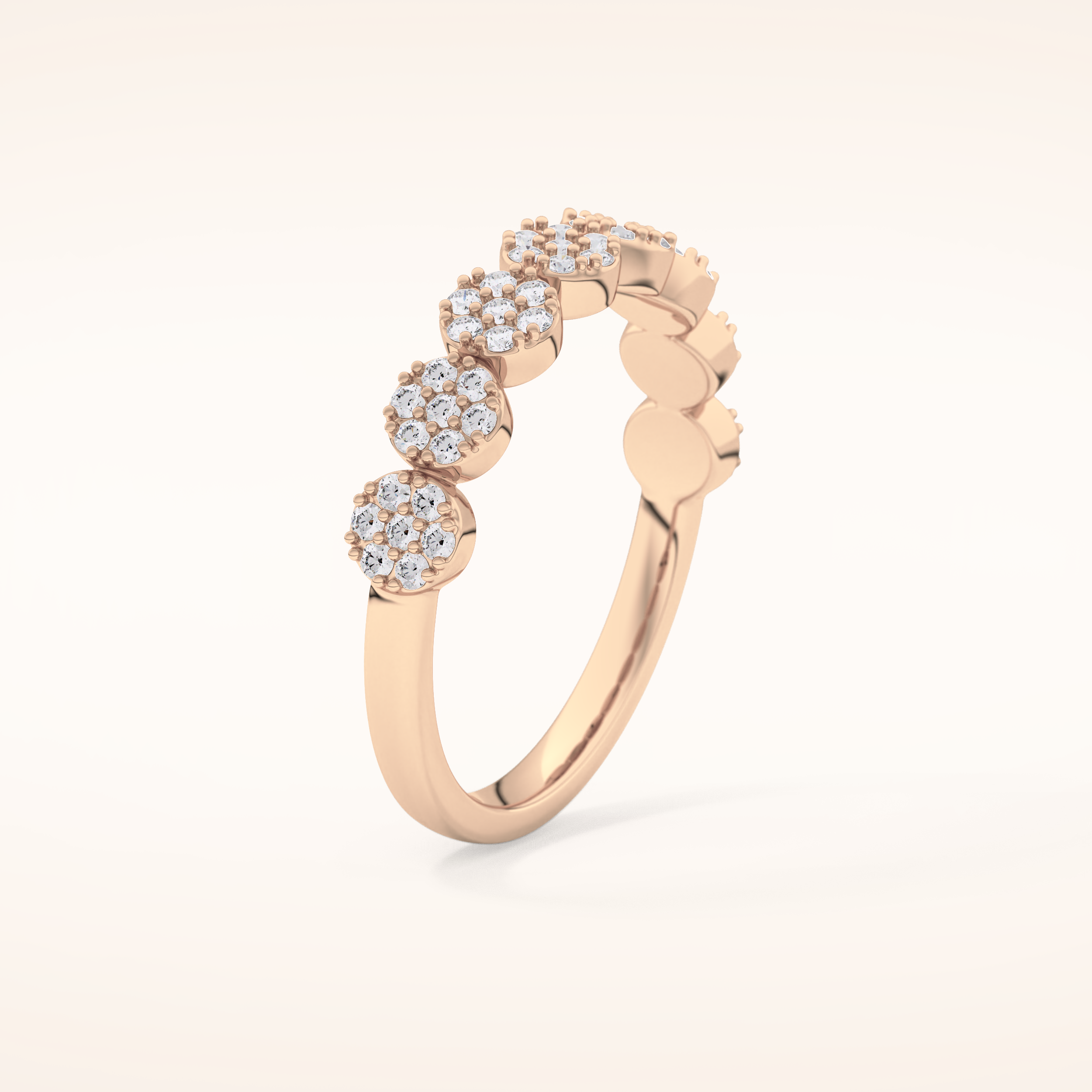 0.46 TCW Round Shaped Moissanite Half Eternity Wedding Band