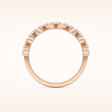 0.46 TCW Round Shaped Moissanite Half Eternity Wedding Band