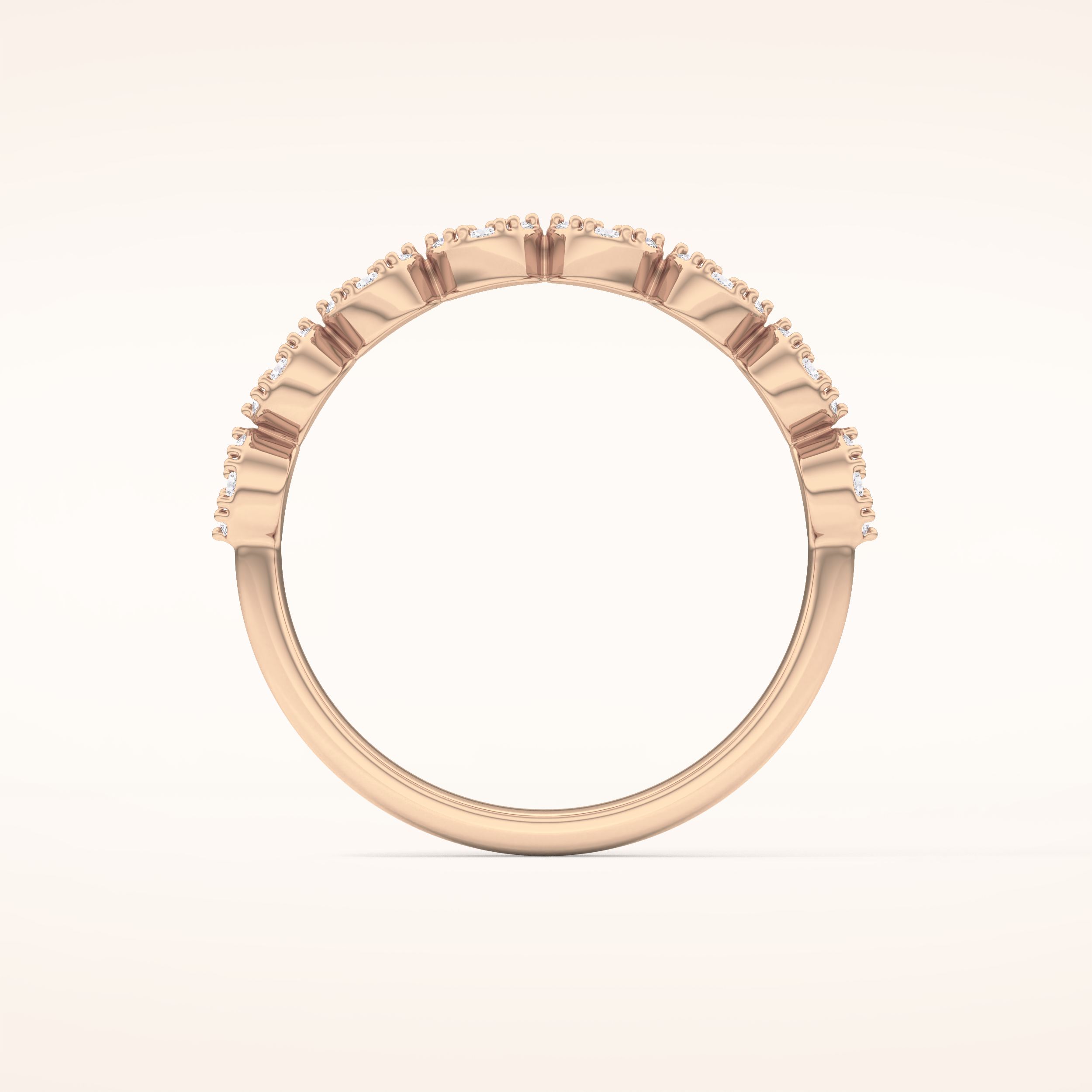 0.46 TCW Round Shaped Moissanite Half Eternity Wedding Band