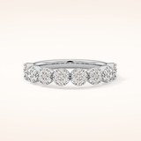 0.46 TCW Round Shaped Moissanite Half Eternity Wedding Band