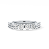Half Eternity Wedding Band with 0.46 TCW Round Cut Moissanite – Yellow, White, or Rose Gold