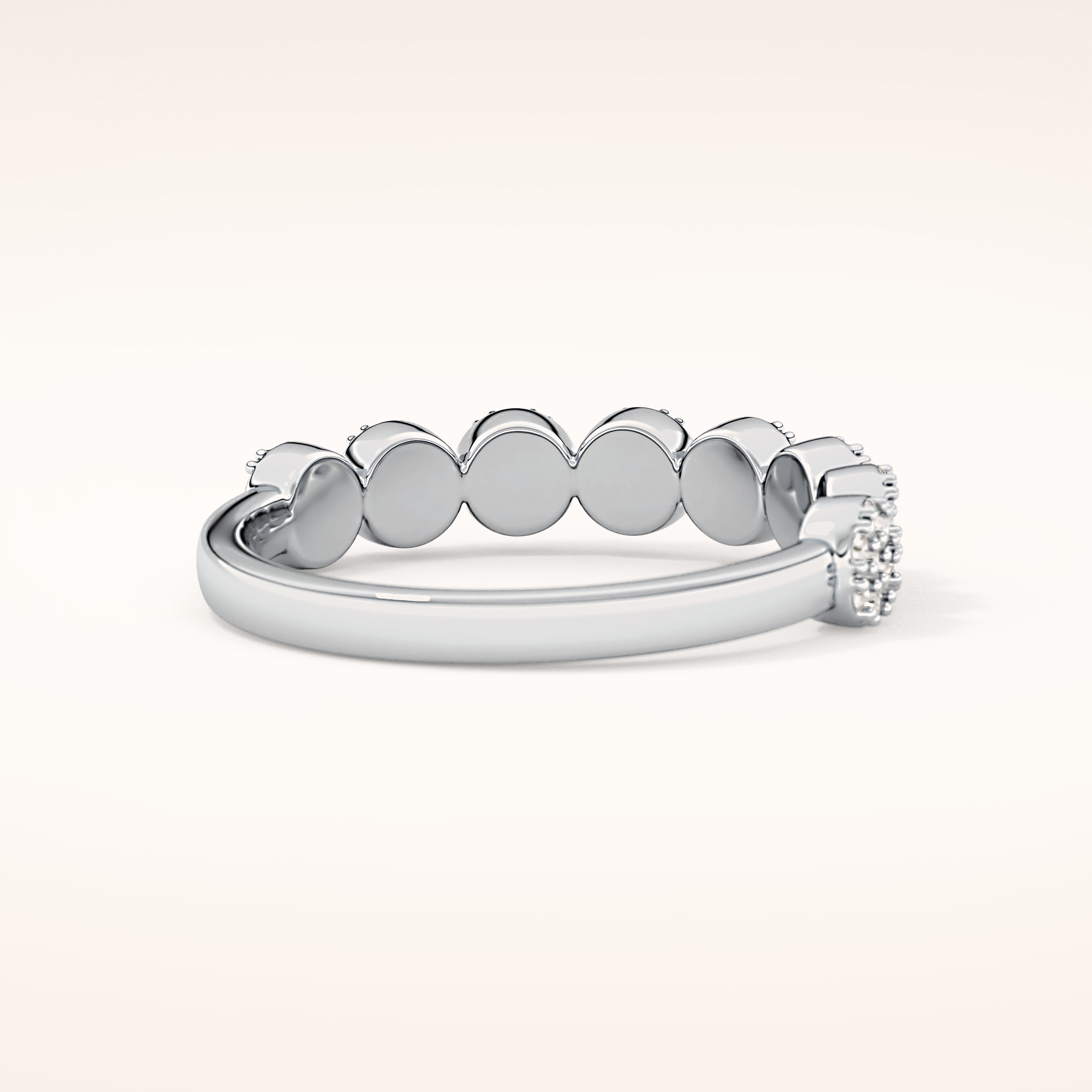 0.46 TCW Round Shaped Moissanite Half Eternity Wedding Band