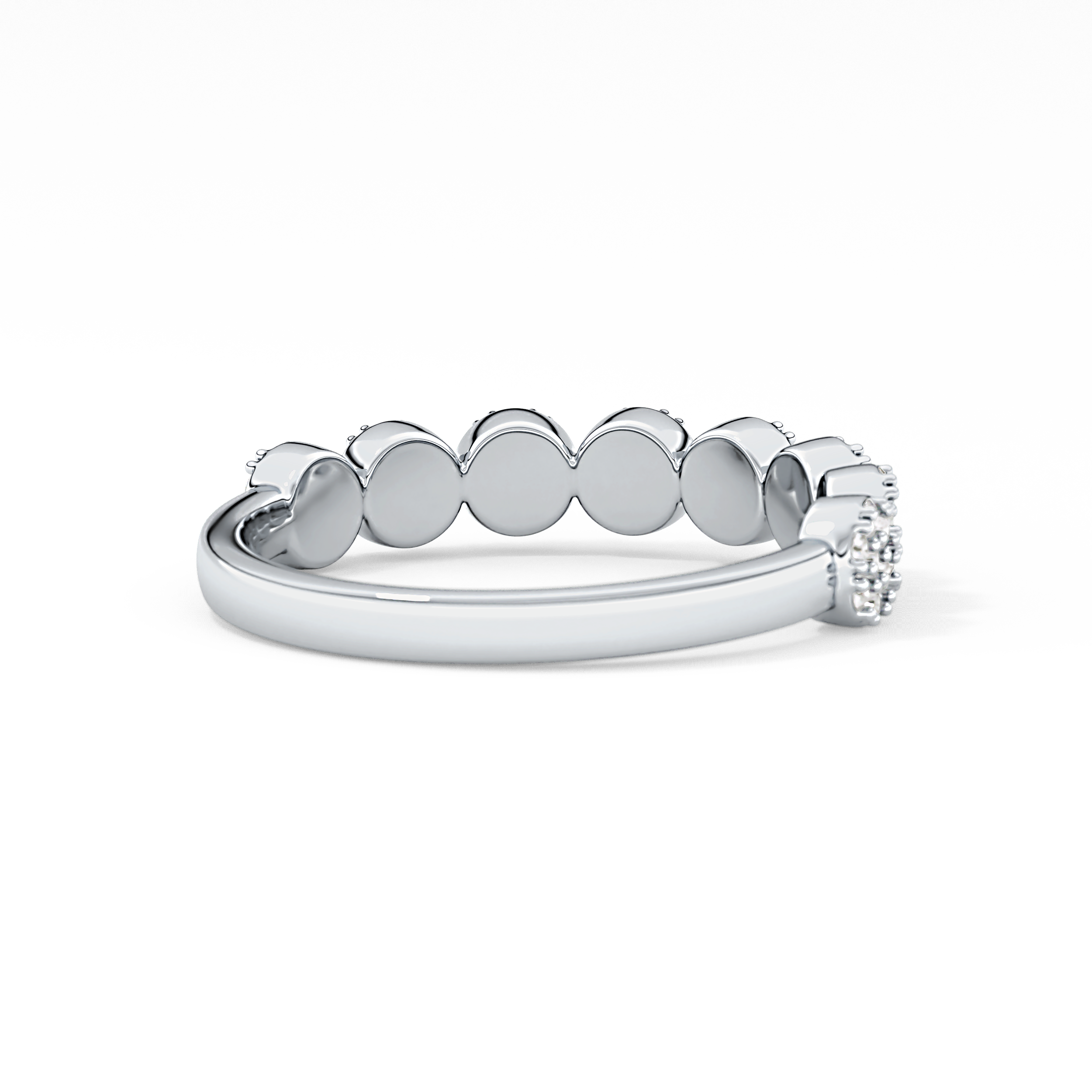 Half Eternity Wedding Band with 0.46 TCW Round Cut Moissanite – Yellow, White, or Rose Gold 10