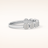 0.46 TCW Round Shaped Moissanite Half Eternity Wedding Band