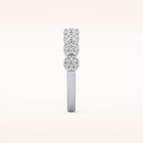 0.46 TCW Round Shaped Moissanite Half Eternity Wedding Band
