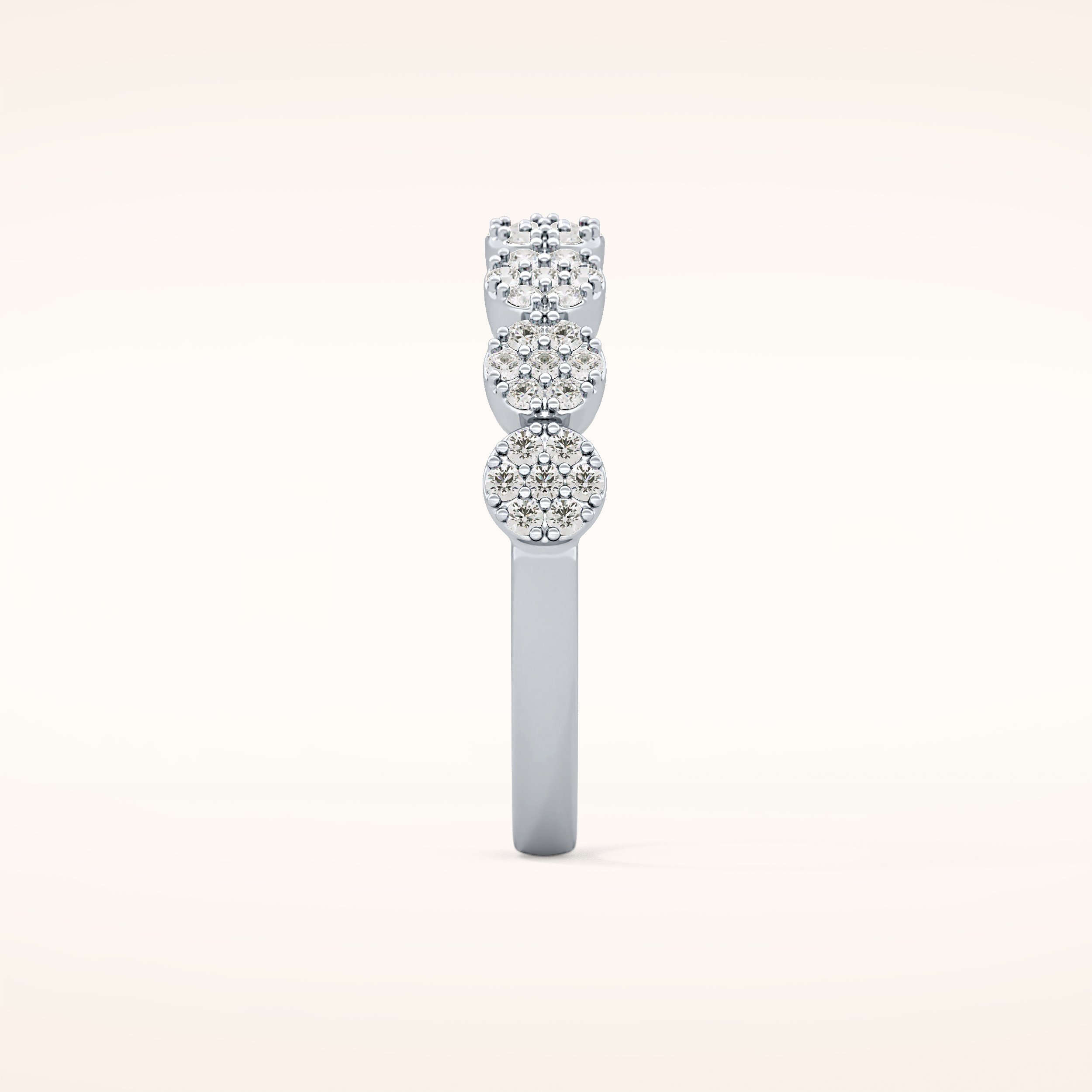 0.46 TCW Round Shaped Moissanite Half Eternity Wedding Band