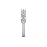 Half Eternity Wedding Band with 0.46 TCW Round Cut Moissanite – Yellow, White, or Rose Gold 14