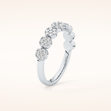 0.46 TCW Round Shaped Moissanite Half Eternity Wedding Band