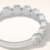 0.46 TCW Round Shaped Moissanite Half Eternity Wedding Band