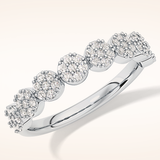 0.46 TCW Round Shaped Moissanite Half Eternity Wedding Band
