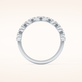 0.46 TCW Round Shaped Moissanite Half Eternity Wedding Band