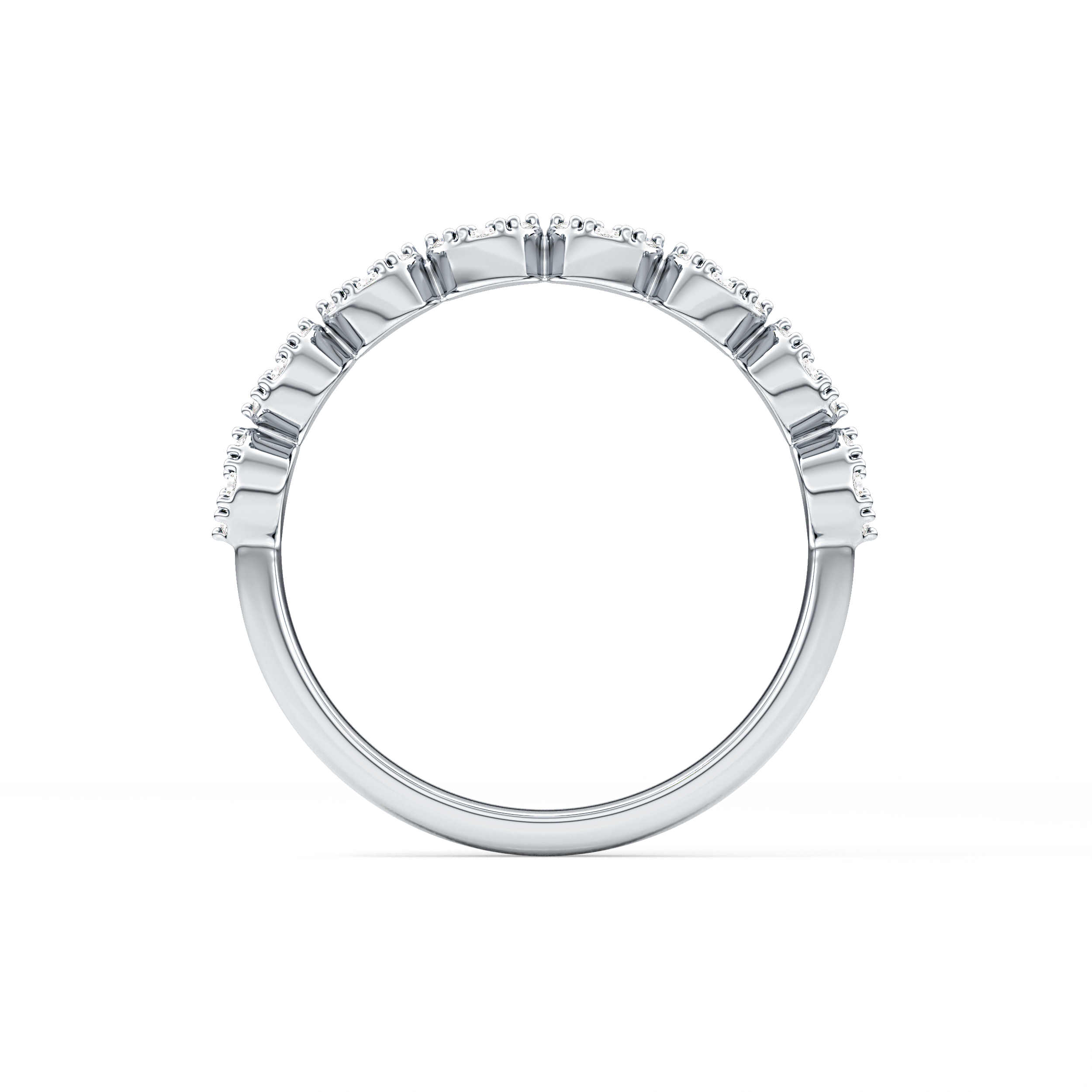 Half Eternity Wedding Band with 0.46 TCW Round Cut Moissanite – Yellow, White, or Rose Gold 2