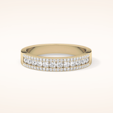 0.6 TCW Round Shaped Moissanite Half Eternity Wedding Band