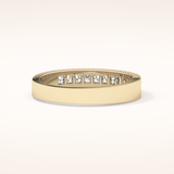 0.6 TCW Round Shaped Moissanite Half Eternity Wedding Band