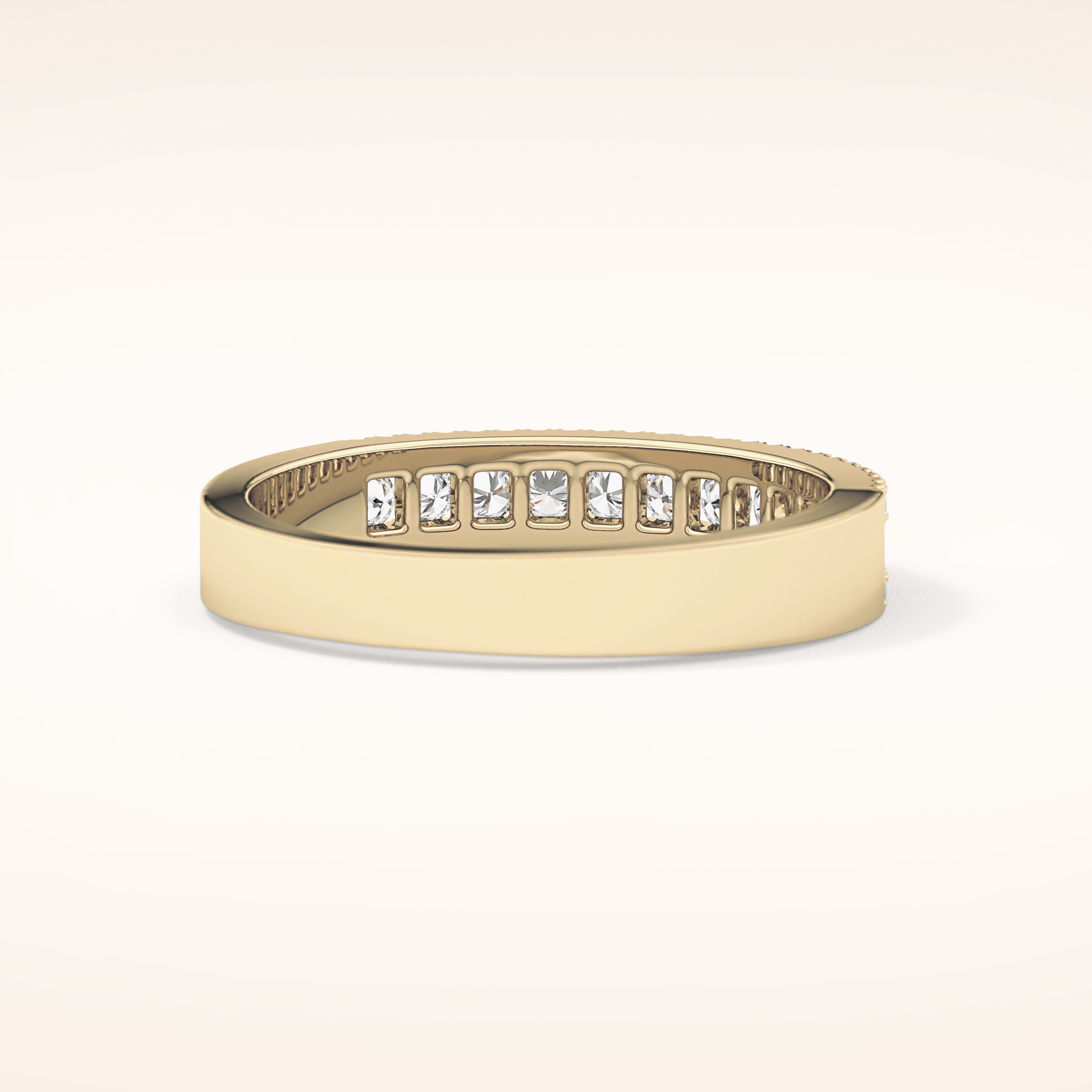0.6 TCW Round Shaped Moissanite Half Eternity Wedding Band