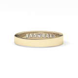 Half Eternity Wedding Band with 0.6 TCW Round Cut Moissanite – Yellow, White, or Rose Gold