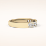0.6 TCW Round Shaped Moissanite Half Eternity Wedding Band